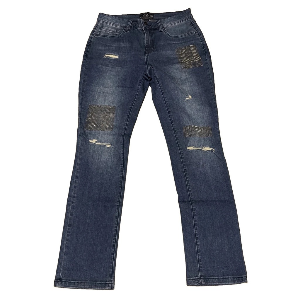 Midnight Velvet Women's Blue Jeans Size 6  Distressed Denim
